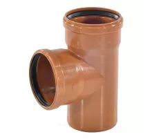 Тройник НПВХ коричневый Дн 160х110х87гр б/нап в/к Aquaviva AQVD10416R
