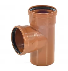 Тройник НПВХ коричневый Дн 110х110х87гр б/нап в/к Aquaviva AQVD104110