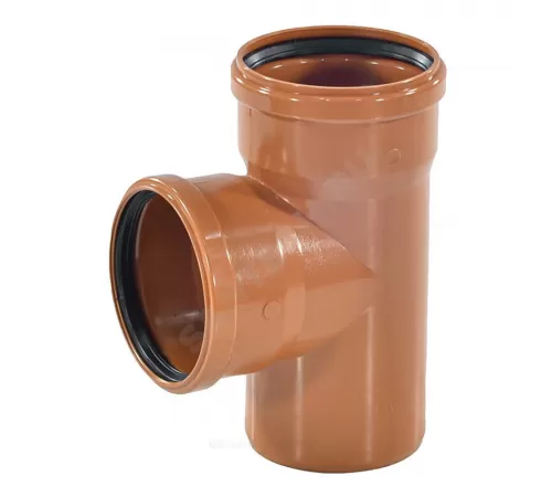 Тройник НПВХ коричневый Дн 160х110х87гр б/нап в/к Aquaviva AQVD10416R