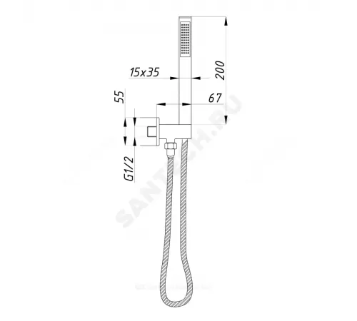 Смеситель встраиваемый для душа одноручный CUBE ПСМ-CB-02 Профсан PSM-CB-02