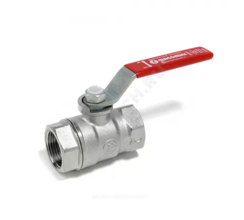 Кран шаровой латунь хром R250D Ду 8 Ру42 ВР рычаг красный Giacomini R250X001