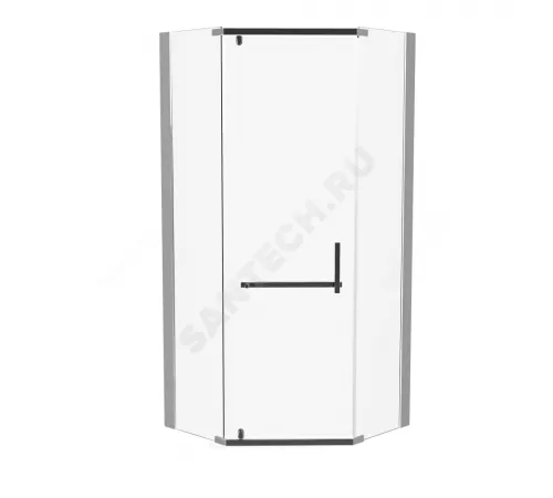 Ограждение душевое Aurora 1000х1000х1900 мм без поддона пятиугольная прозрачное стекло Мирсант УТ000058039