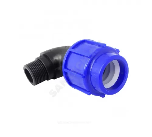 Отвод компрессионный ПЭ Дн 20х1/2"х90гр НР ТПК-АКВА 50012012