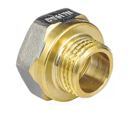 Переход латунь никель реборда Ду 25х15 (1"х1/2") ВР/НР 9021 ГОСТ 32585-2013 Aquasfera 9021-02