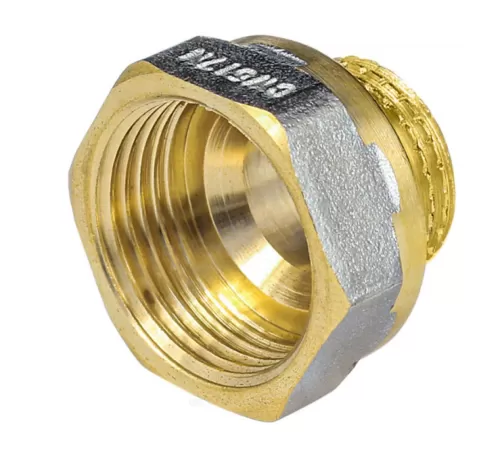 Переход латунь никель реборда Ду 25х15 (1"х1/2") ВР/НР 9021 ГОСТ 32585-2013 Aquasfera 9021-02