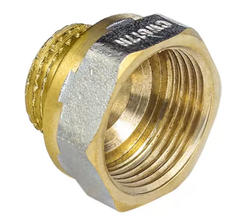 Переход латунь никель реборда Ду 25х15 (1"х1/2") ВР/НР 9021 ГОСТ 32585-2013 Aquasfera 9021-02