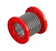 Компенсатор сильфонный осевой многослойный б/кожуха с внутренним экраном сталь нерж КСОF.3 Ду 32 Ру16 фл поворотный (фл сталь) L=160мм Hortum 0070032-050 сжатие/растяжение 25 мм/25 мм