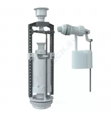 Арматура для бачка сливная/наливная 1/2" боковое подключение кнопка белый 1/реж Unicorn SM-B/W