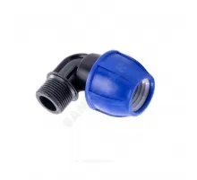 Отвод компрессионный ПЭ Дн 63х1 1/2"х90гр НР Ру10 RTP (РосТурПласт) 21782