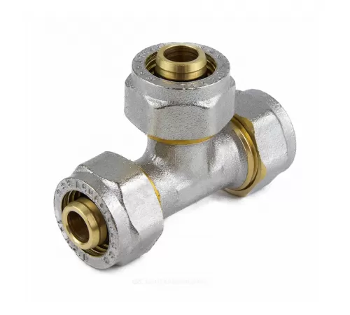 Тройник МП латунь никель обжим Дн 26 ГОСТ 32415-2013 7011 Aquasfera 7011-03