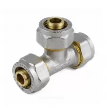 Тройник МП латунь никель обжим Дн 20 ГОСТ 32415-2013 7011 Aquasfera 7011-02