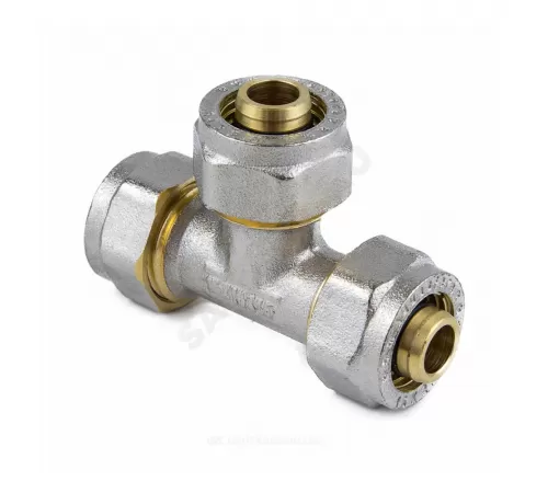 Тройник МП латунь никель обжим Дн 26 ГОСТ 32415-2013 7011 Aquasfera 7011-03