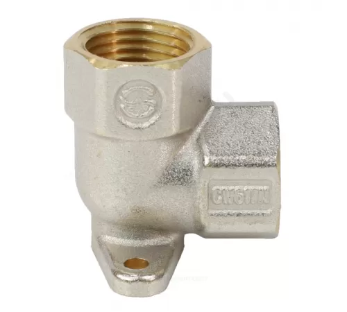 Угольник латунь никель установочный Ду 15 (1/2") ВР/ВР 9004 ГОСТ 32585-2013 Aquasfera 9004-01