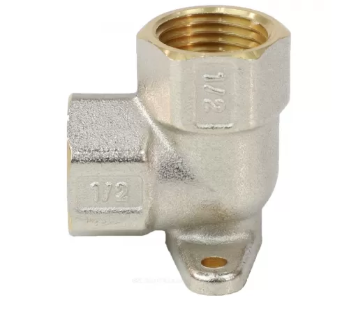 Угольник латунь никель установочный Ду 15 (1/2") ВР/ВР 9004 ГОСТ 32585-2013 Aquasfera 9004-01