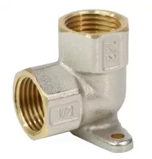 Угольник латунь никель установочный Ду 15 (1/2") ВР/ВР 9004 ГОСТ 32585-2013 Aquasfera 9004-01