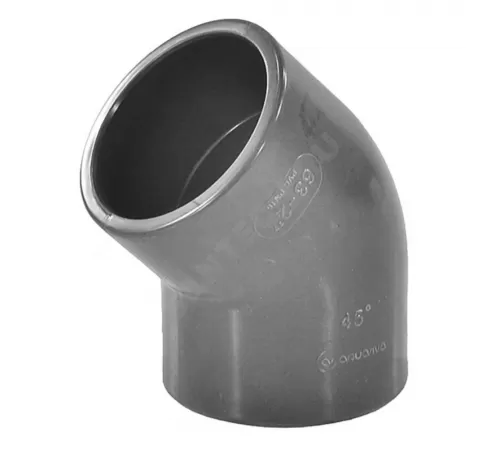 Отвод ПВХ Дн 110х45гр Ру16 серый напорный под клеевое соединение Aquaviva ELW11045