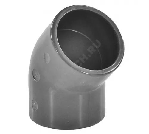 Отвод ПВХ Дн 110х45гр Ру16 серый напорный под клеевое соединение Aquaviva ELW11045