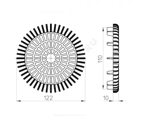 Листвоуловитель плоский Дн 110 к трапам для балконов и террас HL HL181