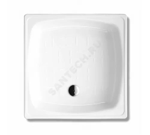 Поддон душевой стальной квадрат Standart Plus 800х800х130 рифленый белый White Wave (Караганда)