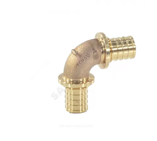 Угольник для PE-X труб аксиальный бронза Дн 16х90гр RAUTITAN PLATINUM RX Rehau 13777011001