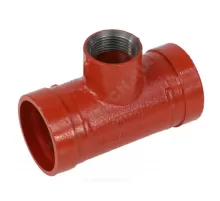 Тройник переходной под резьбу грувлок ковкий чугун XGQT08S Ду100х50 (Дн114х2") Ру25 JIANZHI