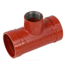 Тройник переходной под резьбу грувлок ковкий чугун XGQT08S Ду100х40 (Дн114х1 1/2") Ру25 JIANZHI
