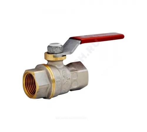 Кран шаровой DADO латунь никель R910 Ду 50 Ру35 ВР полнопроходной рычаг красный Giacomini R910X028