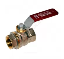 Кран шаровой DADO латунь никель R910 Ду 50 Ру35 ВР полнопроходной рычаг красный Giacomini R910X028