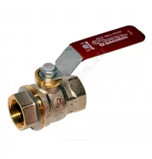 Кран шаровой DADO латунь никель R910 Ду 10 Ру42 ВР полнопроходной рычаг красный Giacomini R910X022