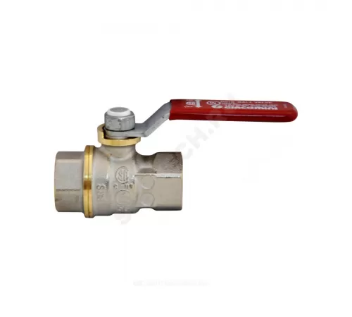 Кран шаровой DADO латунь никель R910 Ду 50 Ру35 ВР полнопроходной рычаг красный Giacomini R910X028