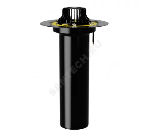 Воронка кровельная VMO с вертикальным выпуском PP Дн 160 с листвоуловителем, обжимным фланцем, электрообогревом Fachmann 01.094