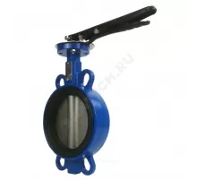 Затвор дисковый поворотный чугун Ду 80 Ру25 межфл с рукояткой диск нерж манжета EPDM EURO Benarmo