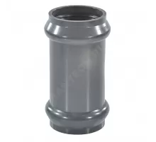 Муфта НПВХ SDR26 ремонтная Дн 110 Ру10 серая напорная раструбная под соединение с уплотнительным кольцом в/к Aquaviva AQV101110