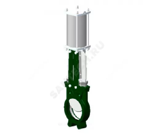 Задвижка шиберная односторонняя чугун VG4400-03NI Ду 250 Ру10 межфл с пневмоприводом 2/стороннего действия уплотнение: NBR Tecofi VG4400-03NI0250