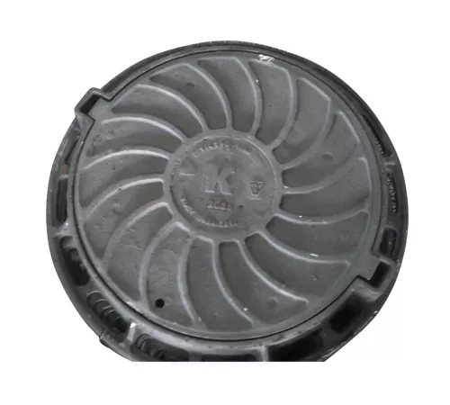 Люк чугун канализационный (К) Т (тяжелый) С250 круглый m=95кг h=100мм с замковым устройством Т(С250)-2-60 ГОСТ 3634-2019