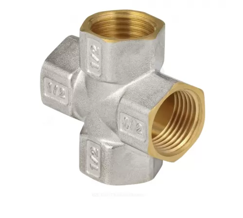 Крест латунь никель Ду 20 (3/4") ВР/ВР 9011 ГОСТ 32585-2013 Aquasfera 9011-02