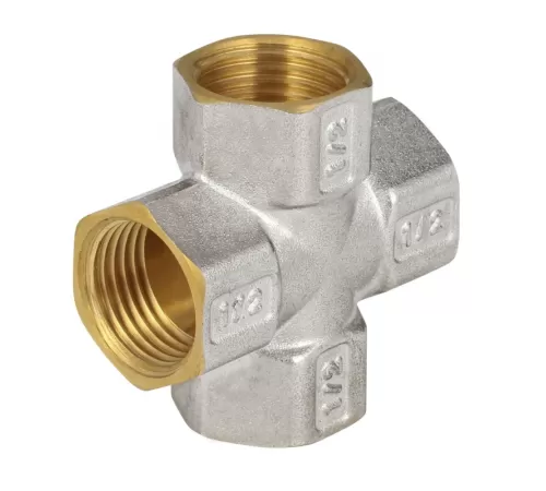 Крест латунь никель Ду 20 (3/4") ВР/ВР 9011 ГОСТ 32585-2013 Aquasfera 9011-02