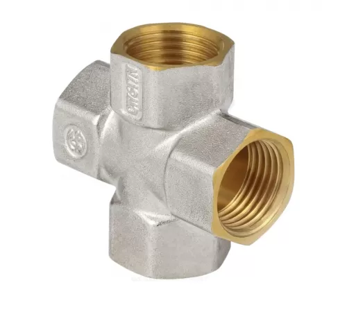 Крест латунь никель Ду 20 (3/4") ВР/ВР 9011 ГОСТ 32585-2013 Aquasfera 9011-02