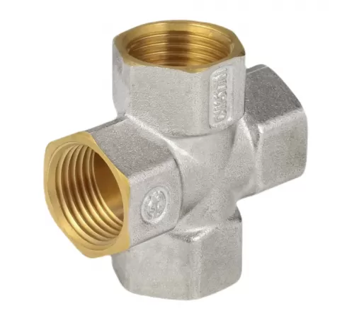 Крест латунь никель Ду 20 (3/4") ВР/ВР 9011 ГОСТ 32585-2013 Aquasfera 9011-02