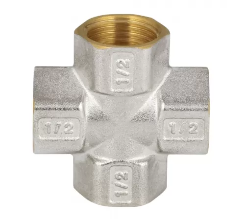 Крест латунь никель Ду 20 (3/4") ВР/ВР 9011 ГОСТ 32585-2013 Aquasfera 9011-02