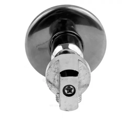 Кран шаровой латунь бытовой хром угловой 1043 G1/2"х3/8" Ру10 НР переходной бабочка с отражателем Aquasfera 1043-01